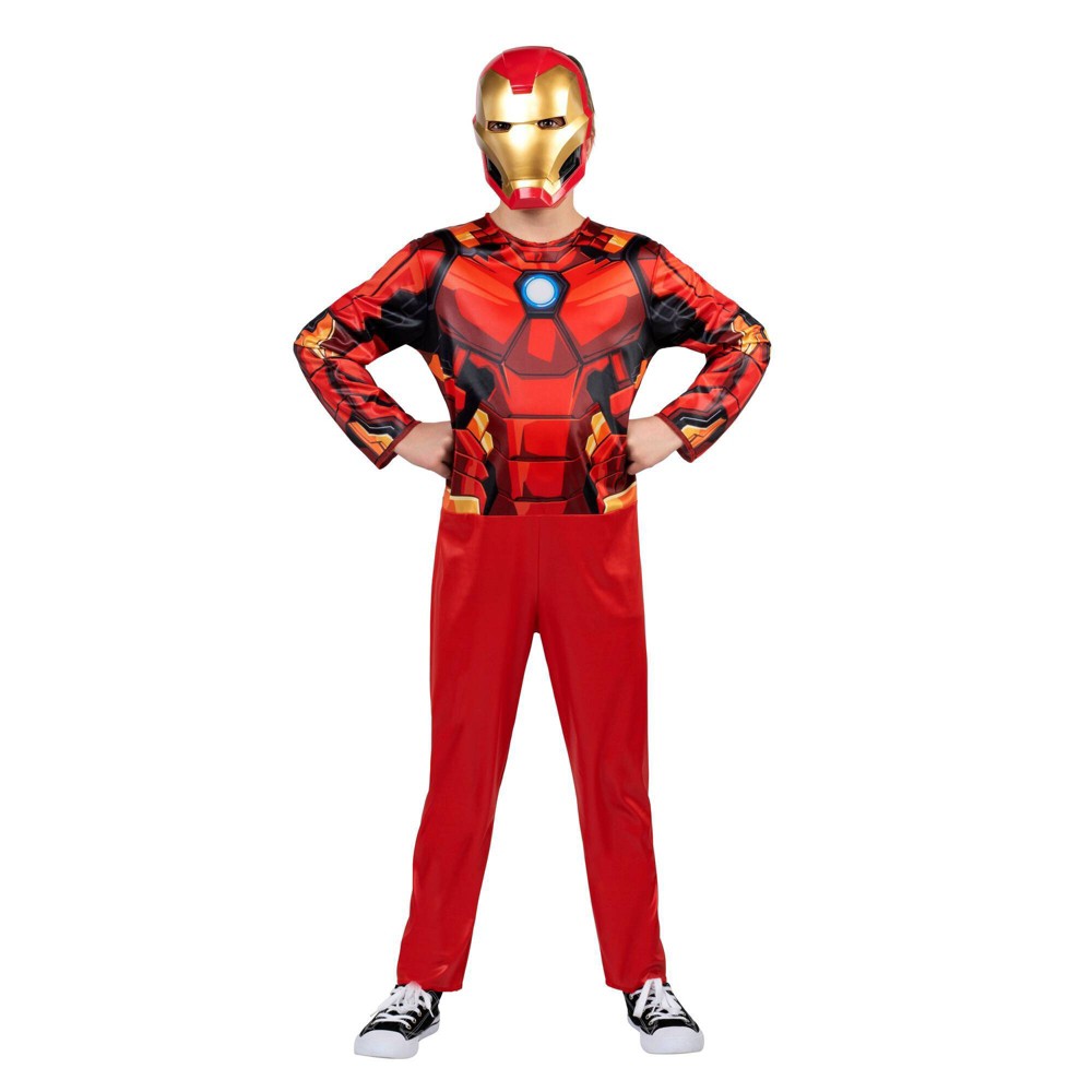 Halloween Kids' Marvel Iron Man Halloween Costume Jumpsuit with Mask L