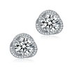 Guili Sterling Silver Rhodium Plated Clear Round Cubic Zirconia Swirl Halo Stud Earrings, a Whimsical and Elegant Twist on Sparkling Brilliance - 3 of 3
