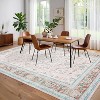 Acekool Vintage Floral Washable Area Rug, Non-Slip Ultra-Thin Stain Resistant Foldable Soft Carpet for Living Room Bedroom Office - 2 of 4
