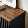 GlasFlength Decorative Storage Cabinets Modern Accent Storage Cabinet with 2 Doors Free standing Cabinet for Living Room, Brown, 31.5"*15.8"*30.7" - 4 of 4