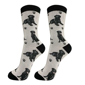 E & S Pet 14.0 Inch Black Labrador Retriever Socks Happy Tails Crew Socks - 1 of 3
