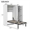 Twin Size Murphy Bed with Lockers and Wardrobes, White - 4 of 4