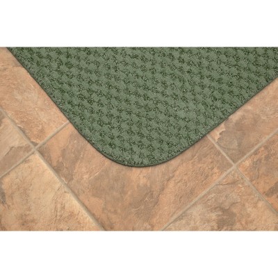 Deep Fern Plush Nylon 22" x 60" Bath Rug Runner with Non-Slip Backing