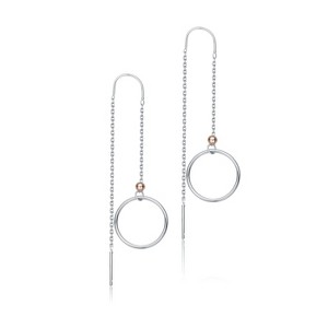 Guili Sterling Silver Two-Tone Dangling Earrings, Ideal for Effortless Transitions from Daytime Sophistication to Glamorous Evening Look - 1 of 3