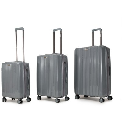 Coolife Luggage Sets 3 Piece,Luggage Set PP Material Travel Suitcase Set With Spinner Wheels for Men Women, 20''/24''/28'',Gray