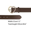 INSPIRE CHIC Women's Solid Color Heart-Shaped Buckle with Beads Belts - 3 of 4
