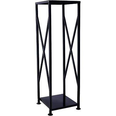43.7’’Tall Firewood Rack Wood Storage Logs Bracket Steel Fireplace Storage Log Rack Holder Fireside Holders for Outdoor Indoor Black