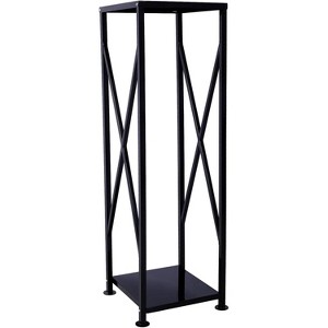 43.7’’Tall Firewood Rack Wood Storage Logs Bracket Steel Fireplace Storage Log Rack Holder Fireside Holders for Outdoor Indoor Black - 1 of 4
