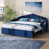 Kumasinova 2-in-1 Twin Size Daybed with Adjustable Height Twin Trundle,Luxury Velvet Sofa Bed for Living Room,No Box Spring Required,500lbs Max - 2 of 4