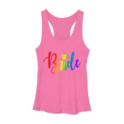 Adult Design By Humans Bride Pride Rainbow Wedding By Anhanva Racerback Tank Top