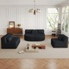 GlasFlength Upholstered Sofa Free-combined Sofa Couch with Two Chaise Lounge and Five Back Pillows for Living Room, Black, 143.7*57.1*24.4 - 3 of 4