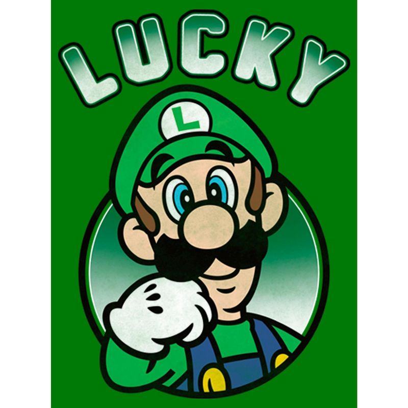 Men's Nintendo Super Mario St. Patrick's Day Lucky Luigi Retro Sweatshirt, 2 of 5