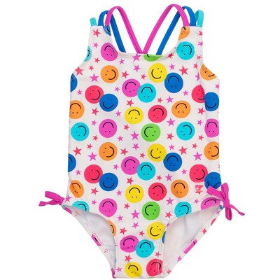 RuffleButts Girls UPF50+ Sun Protected Cross-Back One Piece