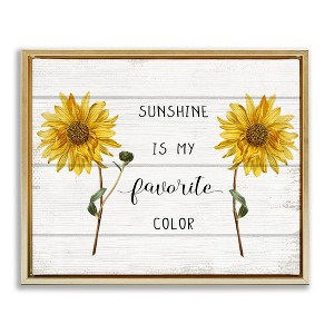Stupell Industries Sunshine is my Favorite Color Floating Frame Canvas Art, Gold, 21" x 17" - 1 of 4