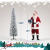 6FT/7.5Ft/9FT Pre-Lit Snow Flocked Pencil Christmas Tree Fir Hinged Slim Skinny Corner Xmas Tree - 3 of 4