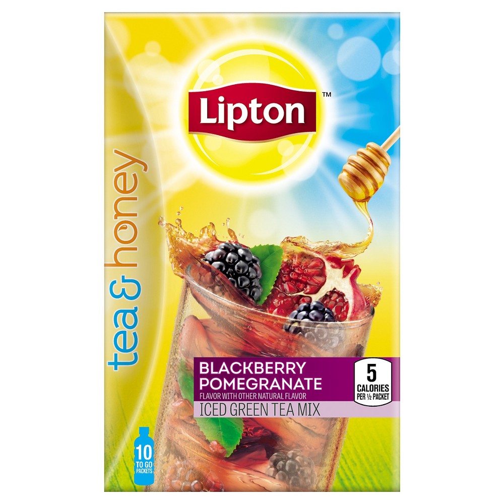 UPC 041000208218 product image for Lipton Tea & Honey Blackberry Pomegranate Iced Green Tea To-Go Packets 10 ct | upcitemdb.com