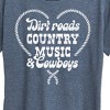 Women's - Instant Message - Dirt Roads, Country Music, & Cowboys Short Sleeve Graphic T-Shirt - 2 of 4