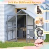 Large Outdoor Cat House, 28ft2 Luxury Wooden Catio Enclosure with Roof Cover, 2 Cat Doors, Bridges, Playpens & Hiding Houses, Grey - Nertpow - 3 of 4