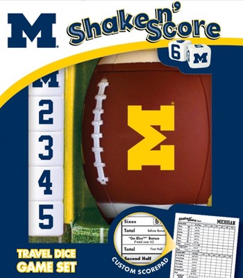 MasterPieces Officially Licensed NCAA Michigan Wolverines Shake N' Score Dice Game for Age 6 and Up