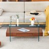 KIGFTSOD Modern Two-Tier Coffee Table - An Elegant Combination of Clear Glass Top, Side Table, Display Stand - 3 of 4