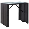 vidaXL 5-Piece Patio Bar Set - Poly Rattan and Glass in Black - Includes Comfortable Cushions - Easy Assembly - Suitable for Outdoor Use - 4 of 4