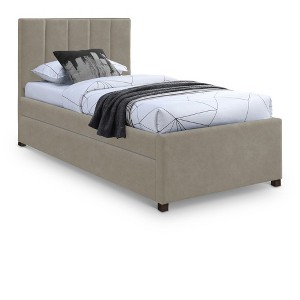 Meridian Furniture,Hudson Vegan Leather Twin Trundle Bed - 1 of 4