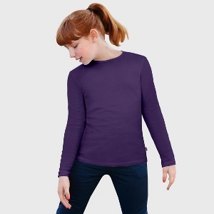 City Threads Girls Long Sleeve Soft Cotton Jersey T-Shirt - Made in USA Comfortable Kids/Toddlers Tee Top - 1 of 4