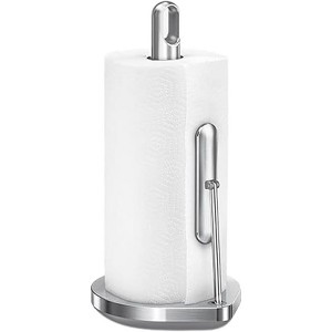 Paper Towel Holder, Brushed Stainless Steel Countertop Stand with One-Handed Tear - 1 of 4
