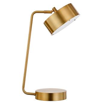 Hampton & Thyme 18.5" Tall Integrated Table Lamp with Metal Shade Brass (Includes LED Light Bulb)