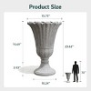 SEVOBAL Planters Flower Pot Petal Planter 2-Pack Flower Pots Ribbed Indoor Outdoor Plants Green Patio Garden Yard Pool, Gray, 15.76"*15.76"*23.64" - 3 of 4