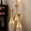 Gulches Floor metal vase modern style decoration home woven pattern metal vase 3-piece set gorgeous home decoration large glazed metal vase - 3 of 4