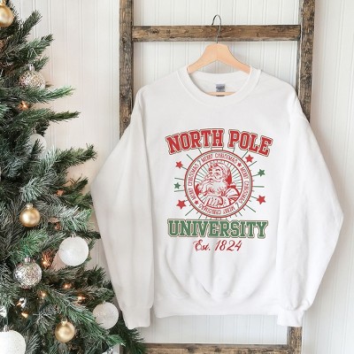 Simply Sage Market Women's Graphic Sweatshirt North Pole University Stars