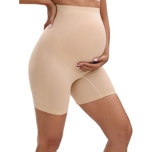 INSPIRE CHIC Women's Maternity High Waist Thigh Slimmers for Under Dresses Comfort Soft Pregnancy Shapewear - 1 of 4