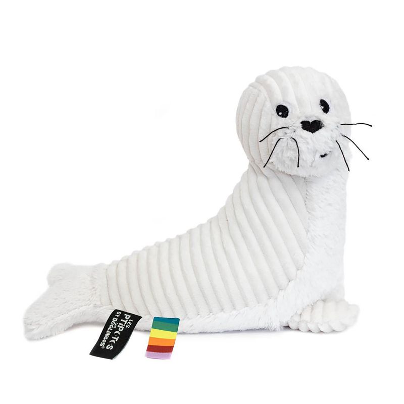 TriAction Toys Les Deglingos Originals Plush Animal | White Seal, 1 of 5