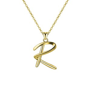 Elegant personalized touch: Stylish 14K Gold plated initial necklace. Adds sophistication and meaning to your look. - 1 of 2