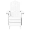 vidaXL Patio Adirondack Chair with Detachable Footstool, Weather-Resistant HDPE, Easy Maintenance, High Backrest, Wide Arms, Classic Design, White - 3 of 4