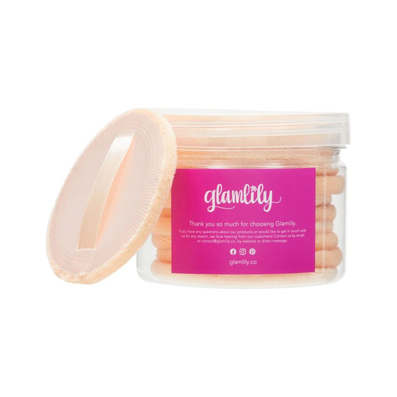 Glamlily 24 Pack Round Makeup Sponge Puffs for Face Powder, Blush, Bronzer, Highlight, Beige and White, 3 of 8