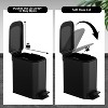 Aoibox Small Bathroom Trash Can with Soft Close Lid, Stainless Steel Garbage Can with Removable Inner Bucket, Step Pedal, Slim Wastebasket for Home - 4 of 4