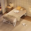 Twin Metal Trundle Bed Frame with Lockable Casters, Pop-Up Roll-Out Guest Bed with Steel Slats, Noise-Free Design - 3 of 4