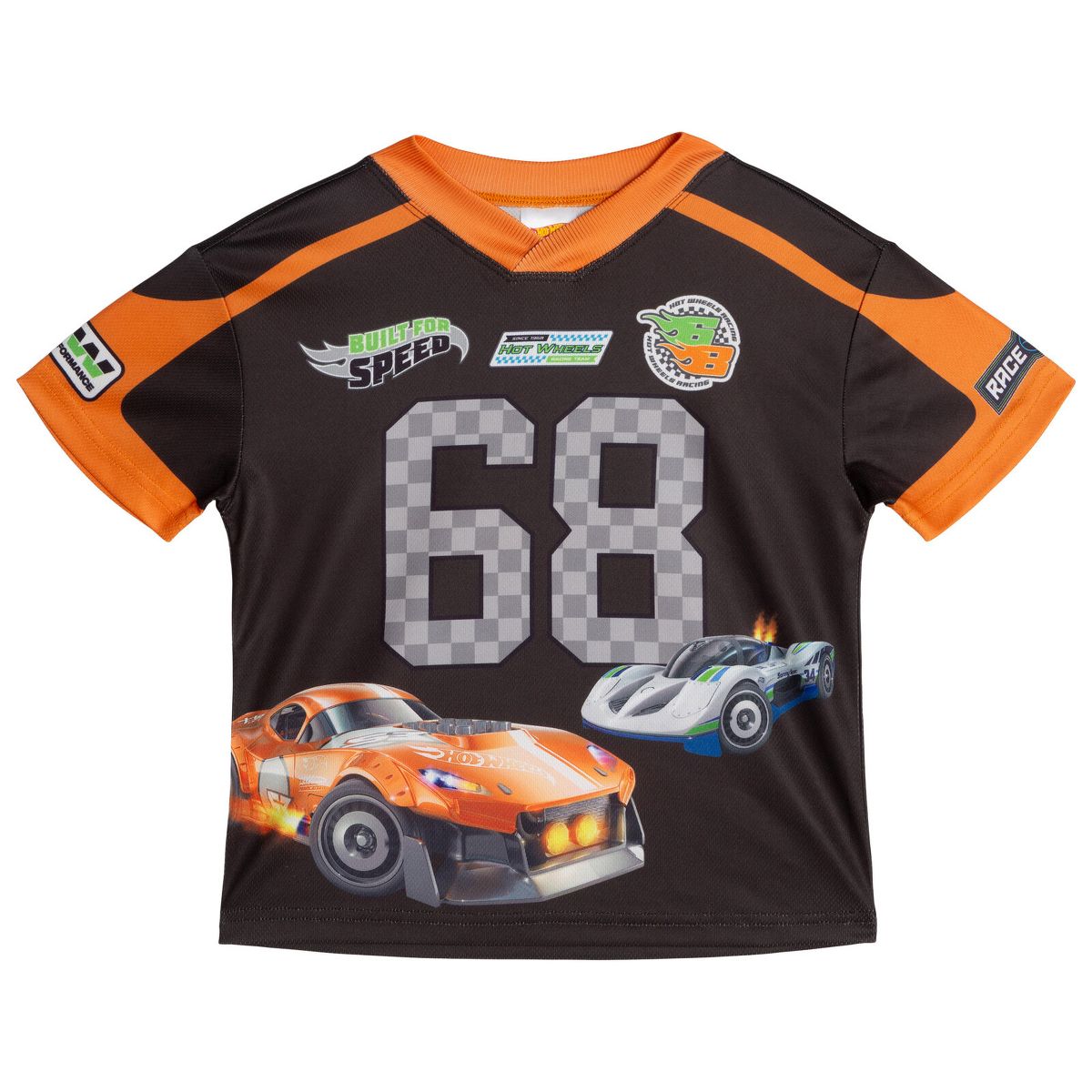 Hot Wheels Mesh V-neck T-Shirt and French Terry Jogger Pants Outfit Set Little Kid - thumbnail 4