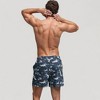 Anna-Kaci Swim Men's Shark Print Swim Trunks with Camouflage Background Drawstring Waistband and Side Pockets - 4 of 4