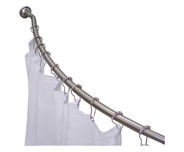 Elegant Home Fashions Adjustable Curved Shower Rod Value Pack - Satin Nickel