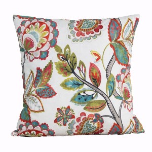 Ellis Curtain Wynette Unique Floral Design Zipper Closure Pillow Shell 18" x 18" Multicolor - 1 of 4