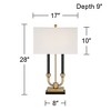 Stiffel Barclay 28" Tall Traditional Table Lamp Dual USB Ports Black Gold Finish Metal Single White Shade Living Room Charging Bedroom Bedside House - 4 of 4