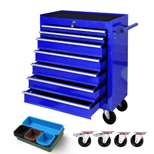 Tool Chest with 7 Drawers, Tool Cart with 7 Organizer Tray Divider Set & Wheels, Large Rolling Tool Box Organizer for Garage, Workshop - 1 of 4
