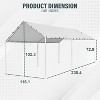 FDW Heavy-Duty Waterproof Carport Cat Tent with Reinforced PE Cover and Rust-Resistant Frame Ideal for Vehicles Storage and Outdoor Events, White - 2 of 4