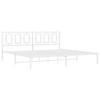 vidaXL White Metal Bed Frame with Headboard - Modern Bedroom Furniture King 76"x79.9" - Powder-Coated Steel Construction, Supportive Slats - 2 of 4