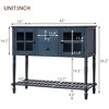 PAGED 42 inch Console Table with Bottom Shelf,Rustic Entryway Table with Storage Cabinets for Living Room,Hallway - 3 of 4