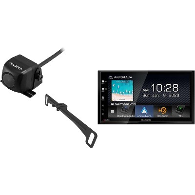 Kenwood DMX809S Digital Multimedia Receiver with CMOS-230LP Rearview Camera with License Plate Mounting Hardware