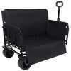3-in-1 Folding Utility Wagon with Bench Seat, Heavy-Duty All-Terrain Cart with Fabric and 180L Storage Capacity-The Pop Home - 2 of 4